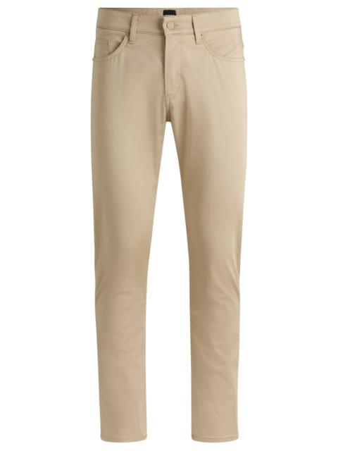 BOSS DELAWARE SLIM-FIT TROUSERS IN STRETCH SATIN