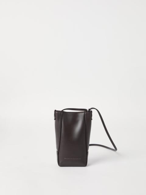 Brunello Cucinelli BC Duo phone holder in calfskin with monili