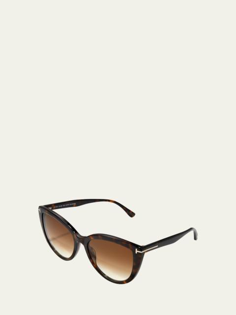 TOM FORD Isabella Plastic Cat-Eye Sunglasses