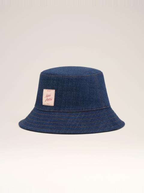AMI Paris BLUE DENIM COTTON AMI PARIS HERITAGE PATCH HAT