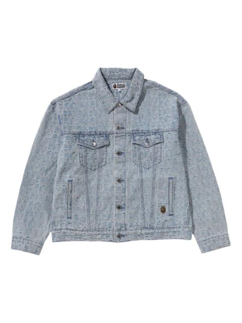 A BATHING APE® A Bathing Ape Lux Sport Pattern Jacquard 13OZ Denim Trucker Jacket 'Light Indigo' 1K80-140-312-LIGHT