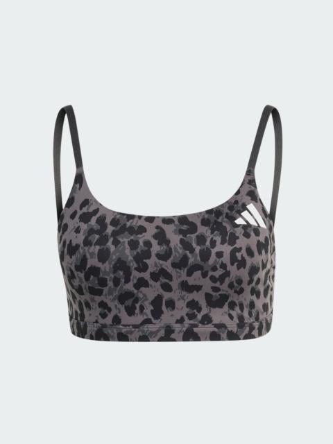 adidas Optime Essentials 3-Stripes Leopard Light Support Bra