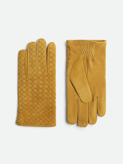 Bottega Veneta Intrecciato Suede Leather Gloves