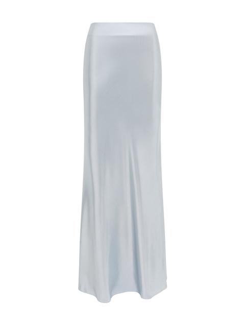 GABRIELA HEARST Fauna Bias Maxi Skirt in Silver Metallic Silk Twill