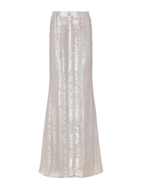L'AGENCE Zeta Sequin Maxi Skirt