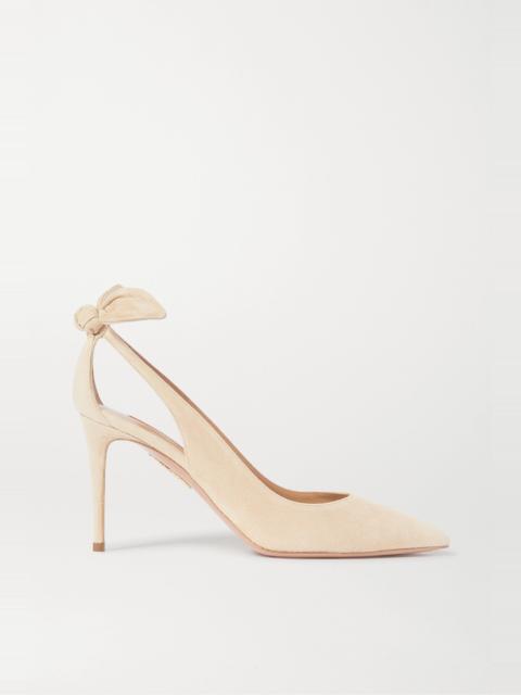 AQUAZZURA Bow Tie 85 suede pumps