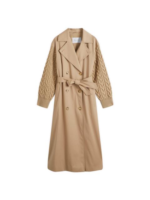 Max Mara Trench Coat with Knitted Sleeves