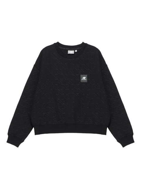 New Balance (WMNS) 새로운 균형 대원 목 로고 스웨터 '블랙' 5CC37142-BK