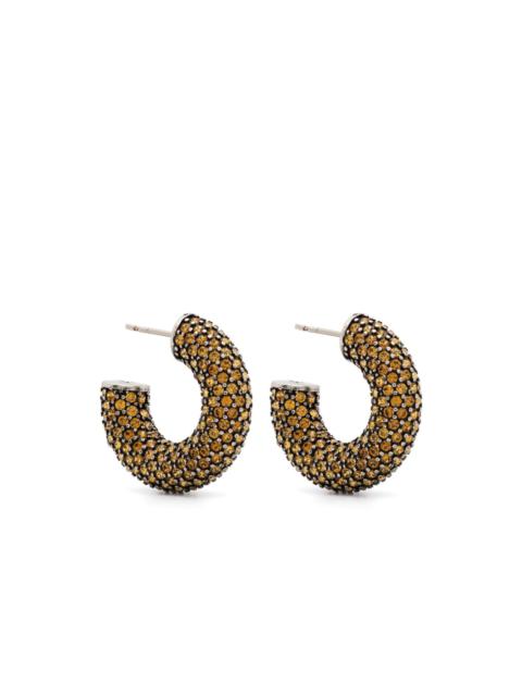 Amina Muaddi small Cameron rhinestone-embellished hoops
