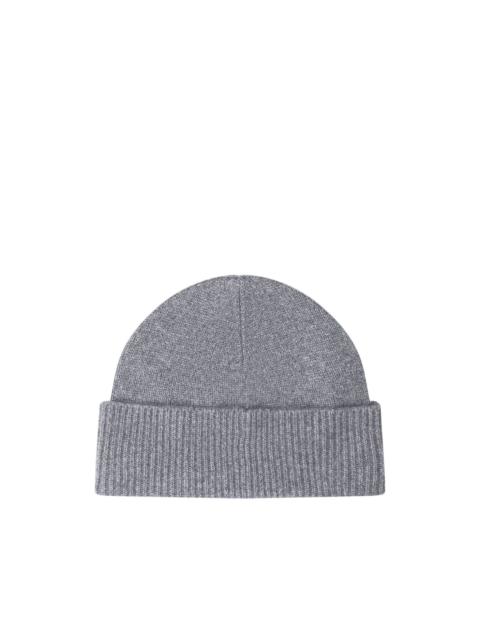 BOSS logo-plaque ribbed beanie hat