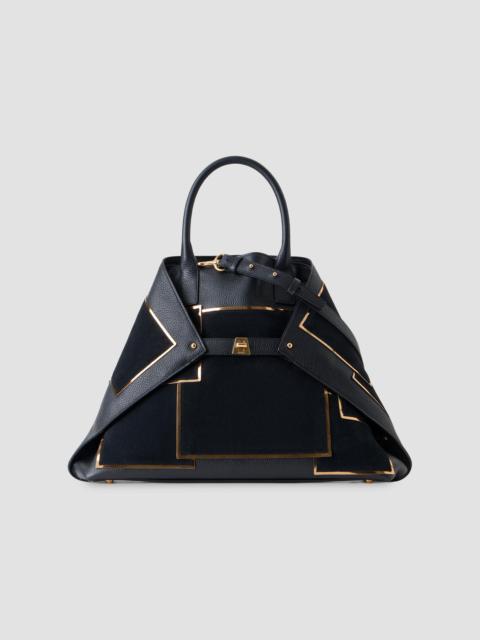 AKRIS Women's Ai Medium Metallic Patchwork Leather Top-Handle Bag - Gold Black