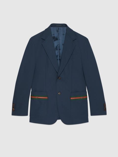 GUCCI Cotton formal jacket with Web detail