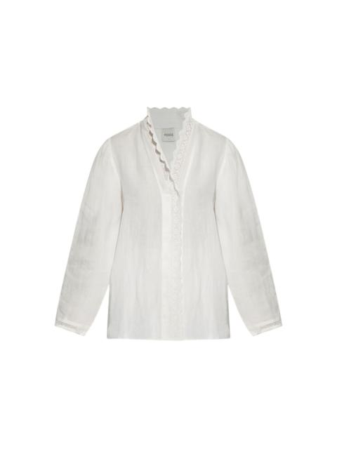 lace-detailing shirt