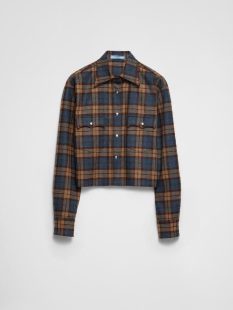 Prada Checked wool twill shirt