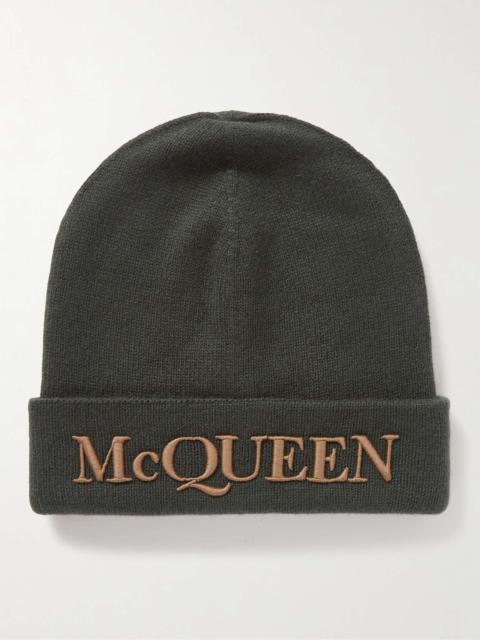 Alexander McQueen Logo-Embroidered Wool and Cashmere-Blend Beanie