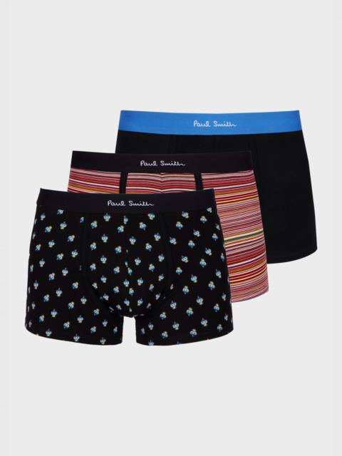 Paul Smith Mixed 'Signature Stripe' and Robot Boxer Briefs Three Pack