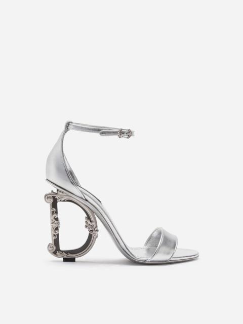 Dolce & Gabbana Nappa mordore sandals with baroque DG heel