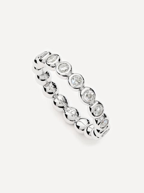MISSOMA Rhodium-Plated Tennis Eternity Stacking Ring