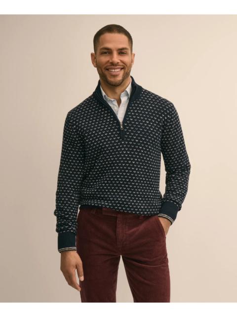 Brooks Brothers Supima® Cotton Birdseye Quarter-Zip Sweater