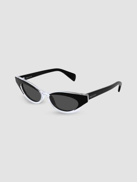 Alexander McQueen Women's Logo Bilayer 52MM Cat-Eye Sunglasses - Black
