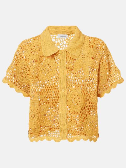 SIMKHAI Macks floral crochet cotton shirt