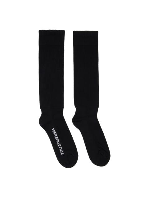 Rick Owens Black Porterville Knee High Socks