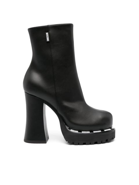 Moschino 160mm platform leather boots