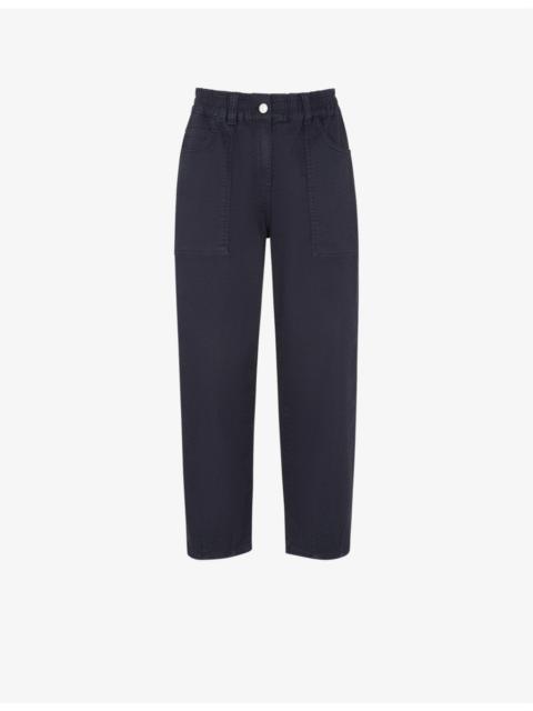WHISTLES Tessa cropped mid-rise cotton trousers