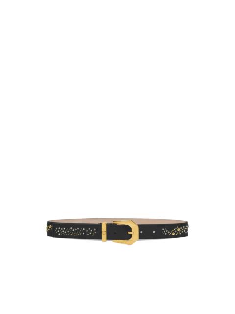 VERSACE crystal-embellished leather belt