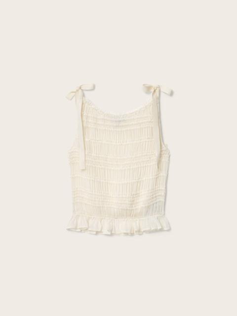 ALLSAINTS LOTUS SHIRRED BOAT NECK TOP