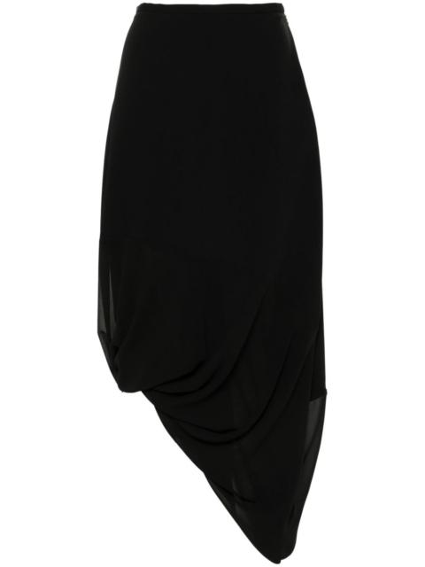MM6 Maison Margiela asymmetric draped midi skirt