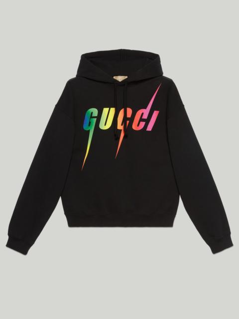 Cotton sweatshirt with Gucci Blade print