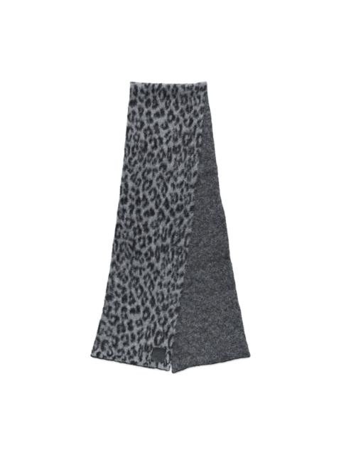 leopard-print wool scarf