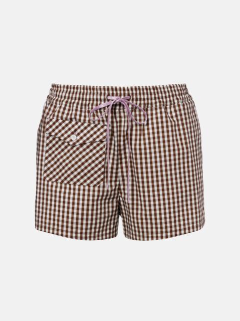 Valentino Gingham cotton poplin shorts
