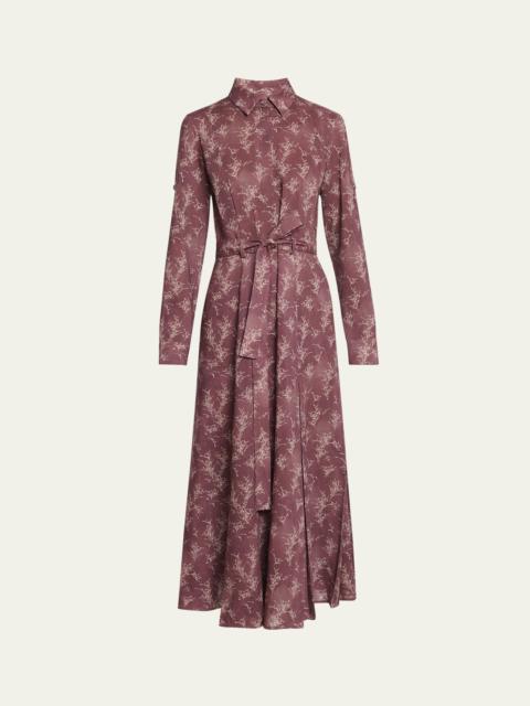 Galway Printed Belted Wool Shirtdress