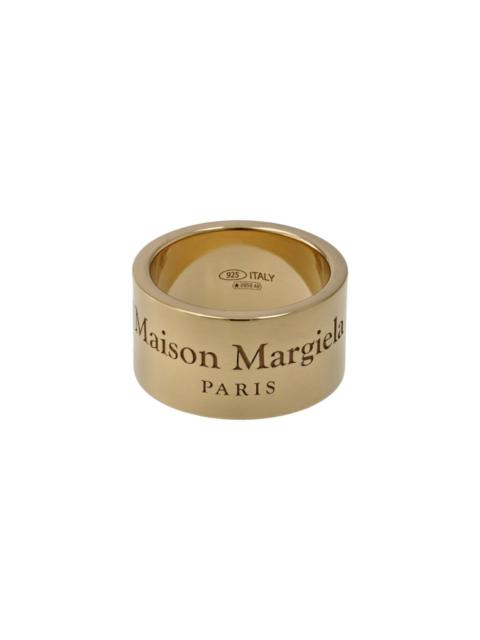Maison Margiela LOGO RING 12MM (YELLOW GOLD PLATING BURATTATO)
