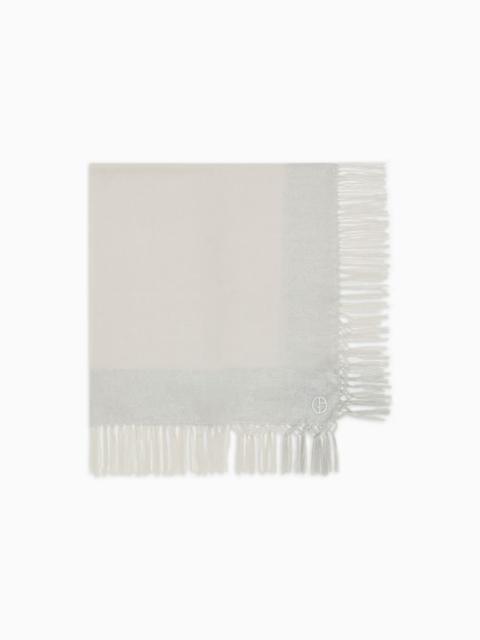 GIORGIO ARMANI Fringed cashmere, silk and lurex viscose stole