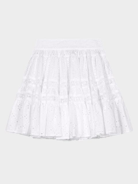 maje Jibroda Eyelet Mini Skirt