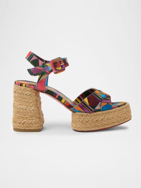 Christian Louboutin 85mm Calakala Geometric Platform Espadrille Sandals
