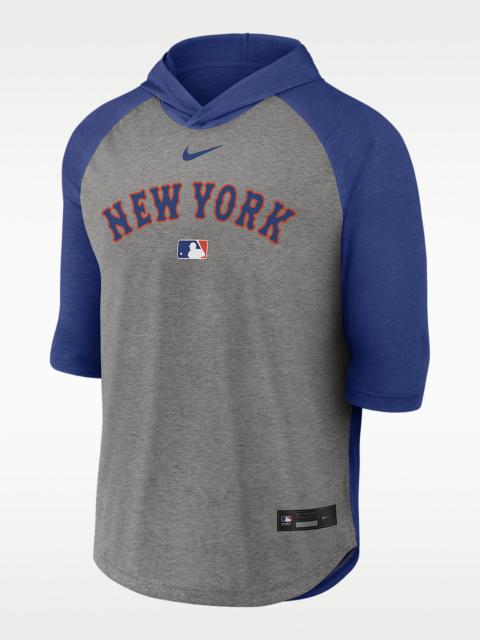 Nike New York Mets Authentic Collection Flux Men's Nike Dri-FIT MLB 3/4-Sleeve Hooded T-Shirt