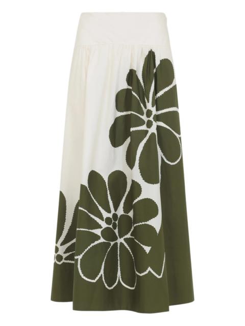FARM RIO Farm Rio Floral-print Midi Skirt