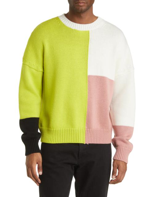 FRAME Gender Inclusive Colorblock Merino Wool Sweater