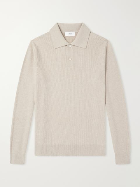 LARDINI Knitted Wool and Cashmere-Blend Polo Shirt
