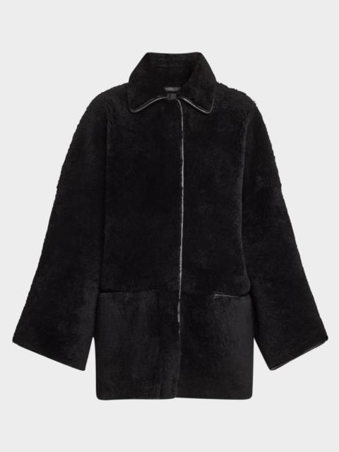Totême Teddy Lamb Shearling Overshirt Jacket