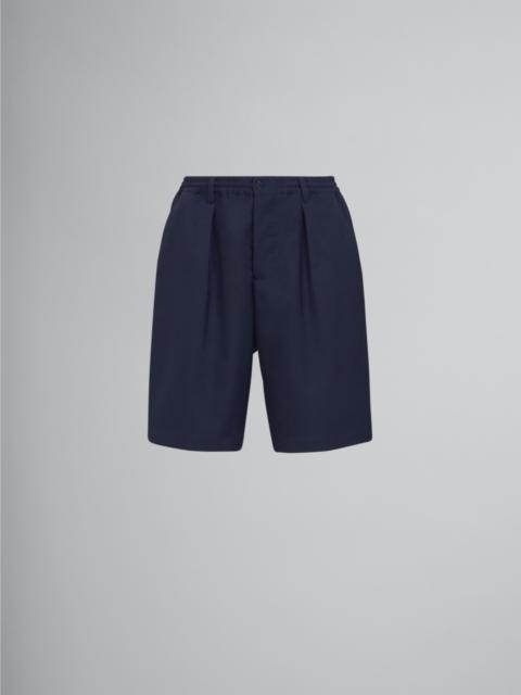 Marni BLUE TROPICAL WOOL BERMUDA PANTS