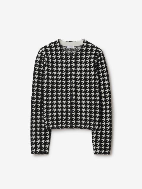 Houndstooth Nylon Blend Cardigan