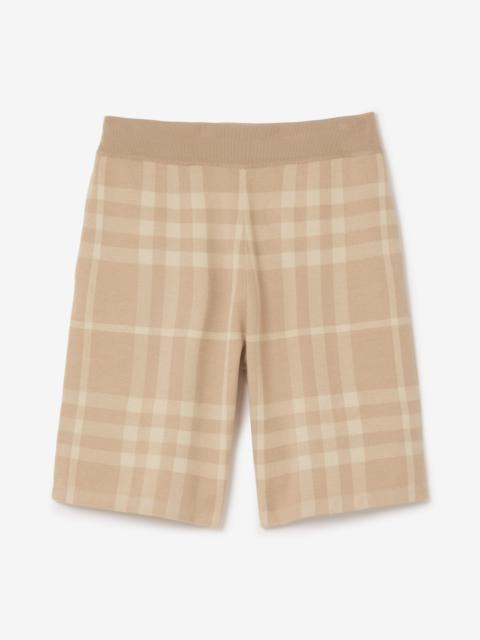 Burberry Check Wool Silk Jacquard Shorts