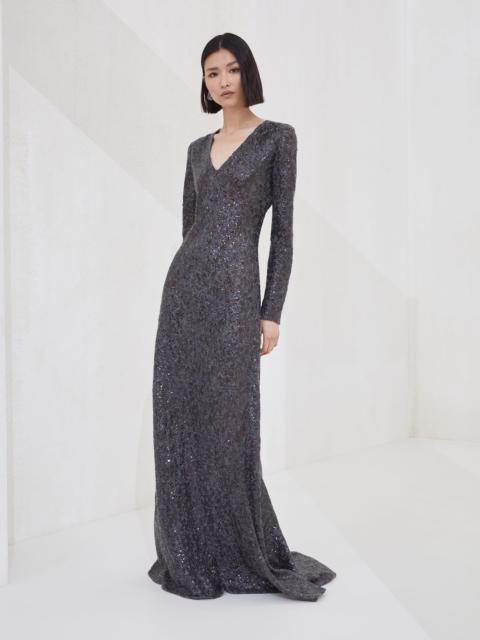 Dazzling abstract embroidery mermaid dress