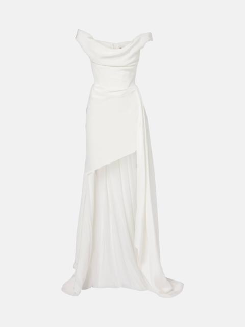 Vivienne Westwood Bridal Comet off-shoulder silk minidress