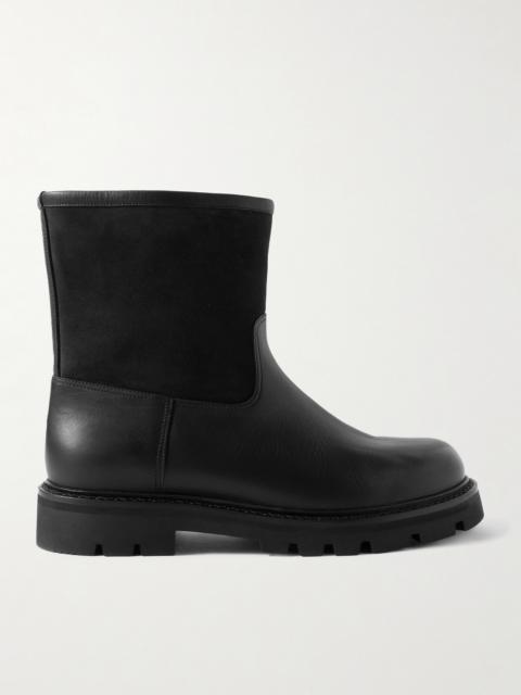 Loro Piana Suilven Walk Shearling-Lined Suede and Leather Boots